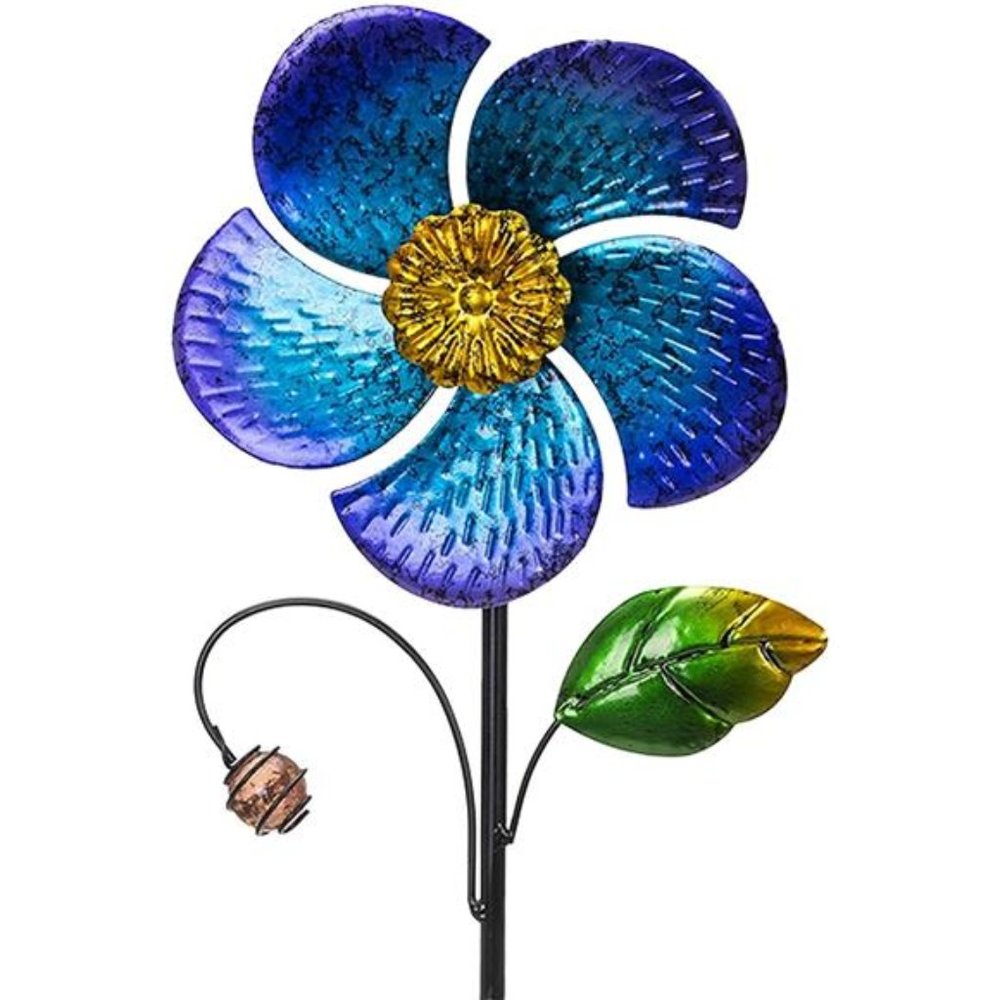 28.7 Inch Wind Spinner with Metal Stake utdoor Garden Pinwheels Spinners Blue